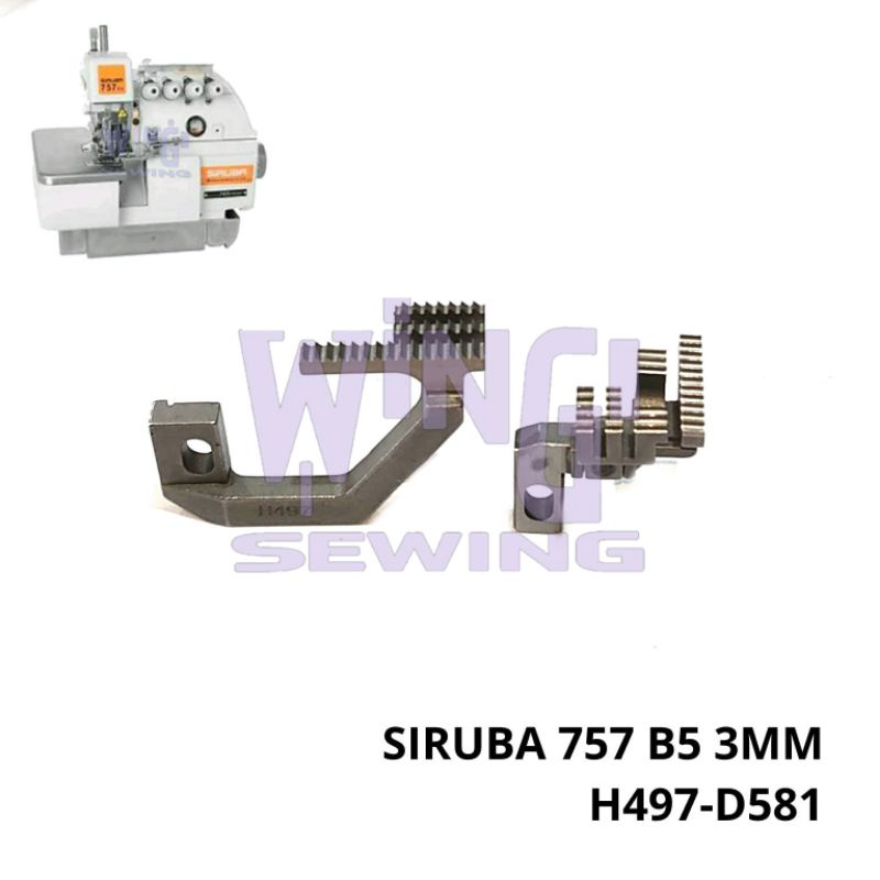 MESIN SewingPro88- H497 D581 Siruba 757 ด้าย 5 3 มม.เกียร์อุตสาหกรรม Overlock จักรเย็บผ้า