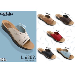 NFshoes ถูกสุด! Deblu เดอบลู รองเท้า แตะเพื่อสุขภาพ แบบสวมผู้หญิง รุ่น L6309 ลายลูกไม้ ลายฉลุ ไซร์ 36-41