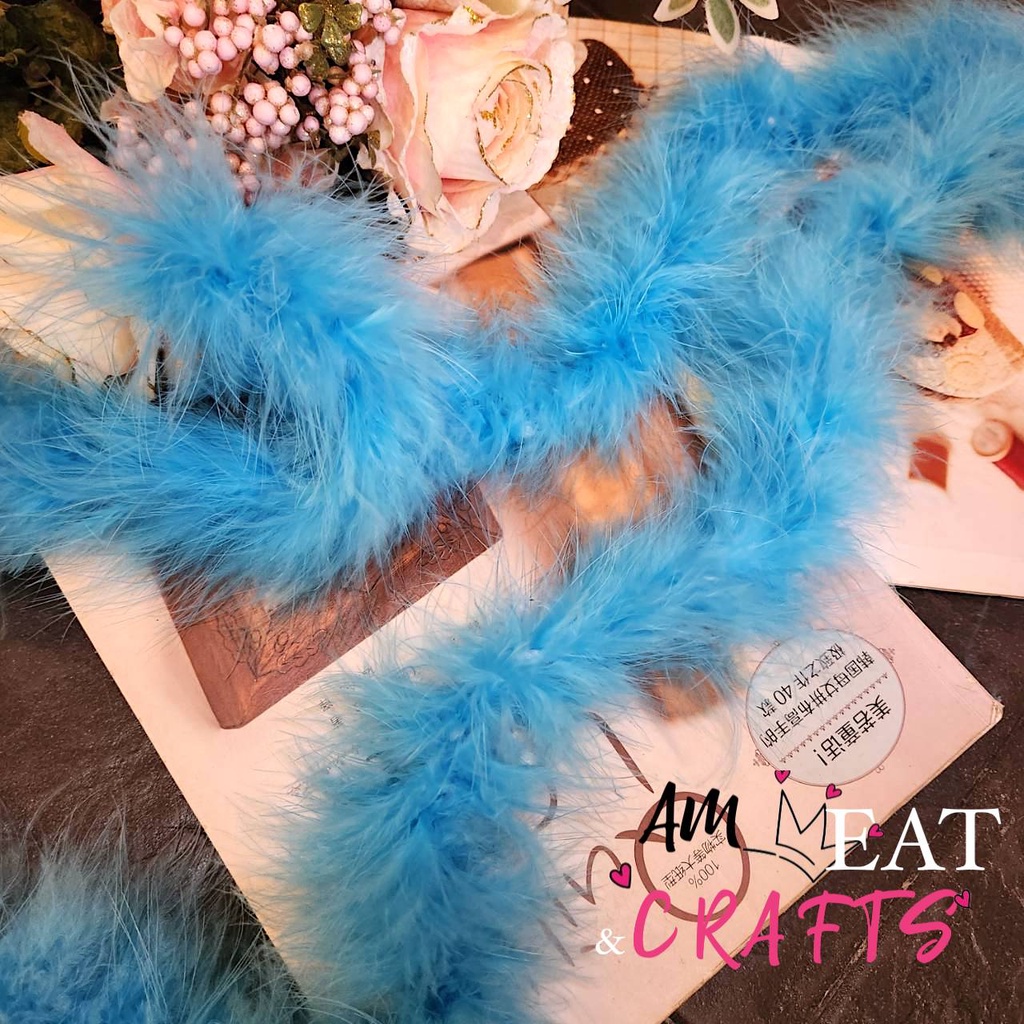 100cm 1pcs ขนมิ้ง เส้นขนมิ้ง ขนนก (มีให้เลือกหลายสี) ความยาว 100 เซนติเมตร feather fluffy chic party vintage fancy dress
