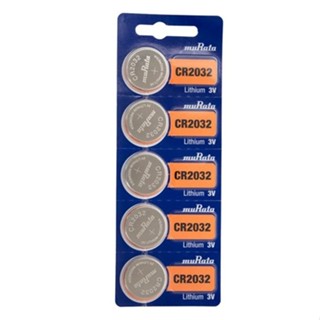 ถ่าน Murata CR2032 ของแท้ LITHIUM BATTERY BATTERY 3V COIN ถ่าน นาฬิกา ถ่านกระดุม ถ่านกลม พร้อมส่ง (แผง 5 ก้อน)