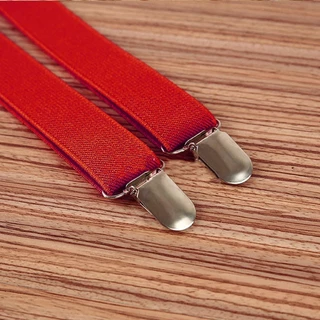 สายเอี๊ยม แบบหนีบ สายยางยืด ปรับสายได้ Men Suspenders For Man Women Wedding Party Suit Skirt With Braces Strap