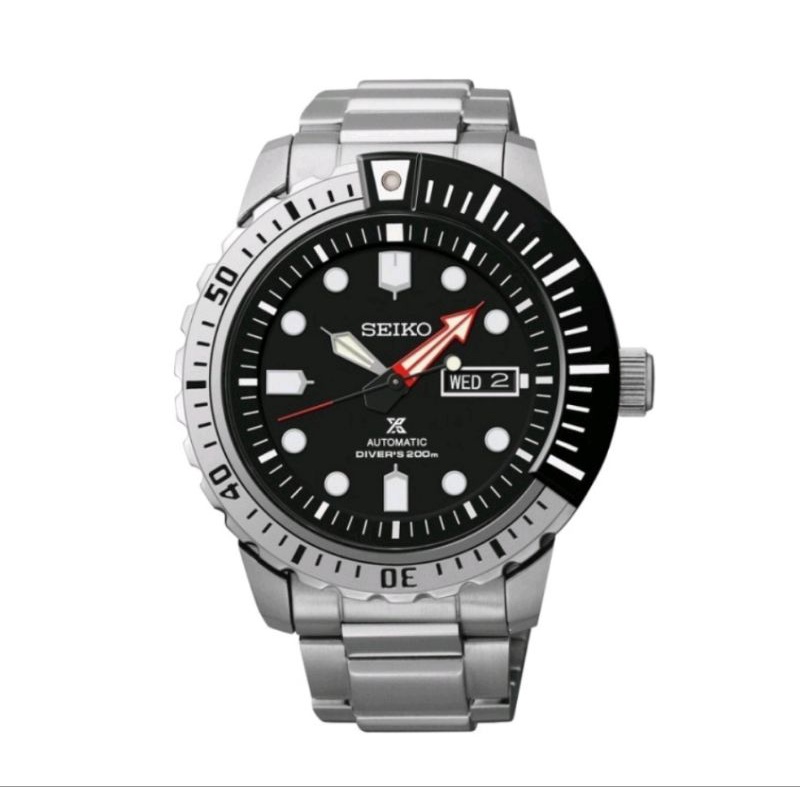 Seiko Automatic นาฬิกาข้อมือชาย Black Dial Stailess Steel Divers Prospex SRP587K1