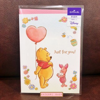 Disney Pop Up Card From Hallmark Japan การ์ดอวยพรลาย Winnie the Pooh (Flower &amp; Balloon) ขนาด 10.8 x 14.8 x 0.2 ซม.