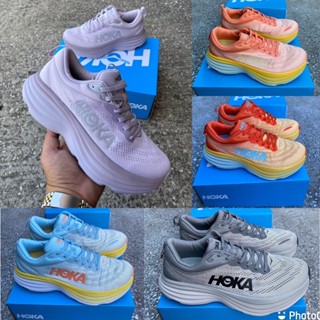 รองเท้าใส่วิ่ง🏃🏻‍♂️Hoka Bondi8 (wide)sz.36-45 มี4สี สำหรับผู้ชายและผู้หญิง หน้าเท้ากว้างสินค้าพร้อมส่งพร้อมกล่อง