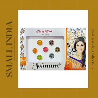 {**ส่งฟรี**} SMALL INDIA 🔅🔸 Lady Fashion Multicolored Bindi สติ๊กเกอร์ 🔅🔸 Face Jewels Forehead Tikka