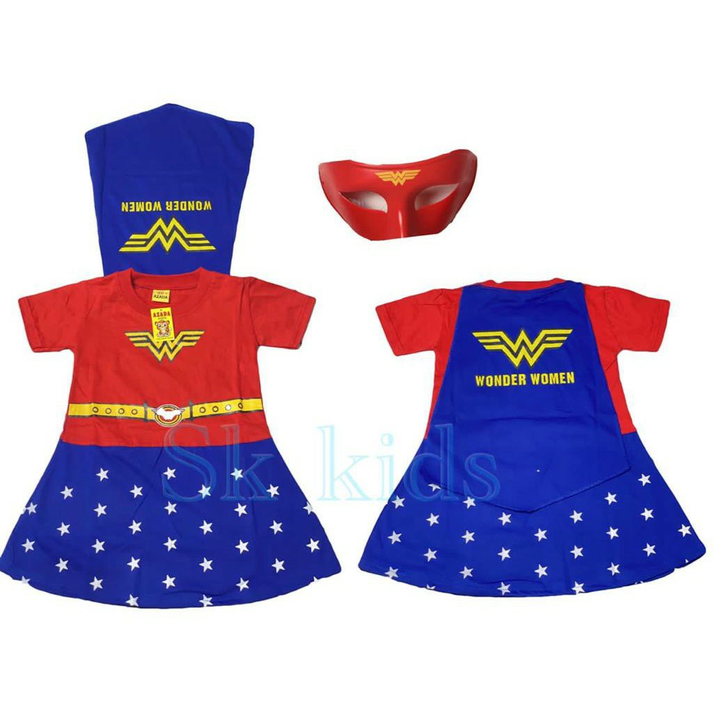 WONDER WOMAN DRESS WITH MASK ฟรีหน้ากาก