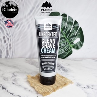 [Pacific Shaving Co.] Clean Shave Cream for Sensitive Skin, Unscented 207 mL ครีมโกนหนวด