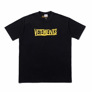 เสื้อยืดแขนสั้นลําลอง ขนาดใหญ่ พิมพ์ลาย Vetements Travis Scott REPRESENT โอเวอร์ไซซ์ แฟชั่นวินเทจ