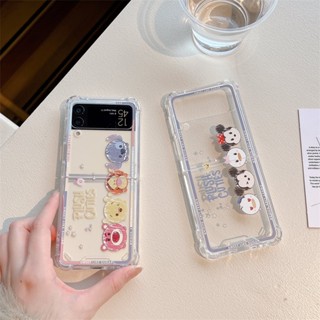 เคสโทรศัพท์มือถือ แบบใส กันกระแทก ลายมิกกี้ มินนี่เมาส์ สําหรับ Samsung Galaxy Z Flip 4 3 5G Z Flip 2 1 Flip3 Flip4