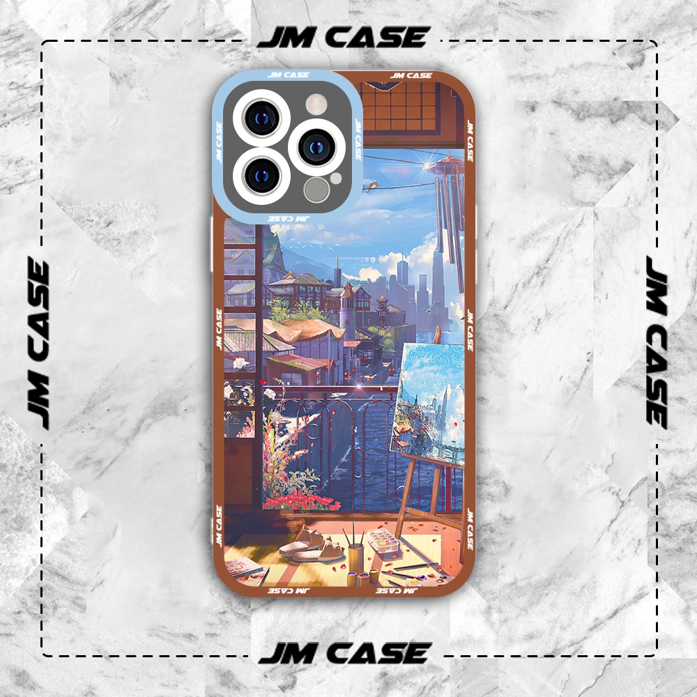 JMCase Anime Manga Scene เคส iphone ขอบสี่เหลี่ยม samsung xiaomi oppo