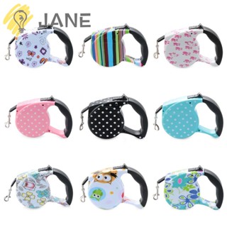 JANE 5m Automatic Puppy Dog Collar Retractable Reflective Nylon Dog Leash Lead