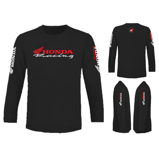 เสื้อยืดแขนยาว ผ้าไมโครไฟเบอร์ แบบแห้งเร็ว สําหรับขี่รถจักรยานยนต์ HONDA [UNK]