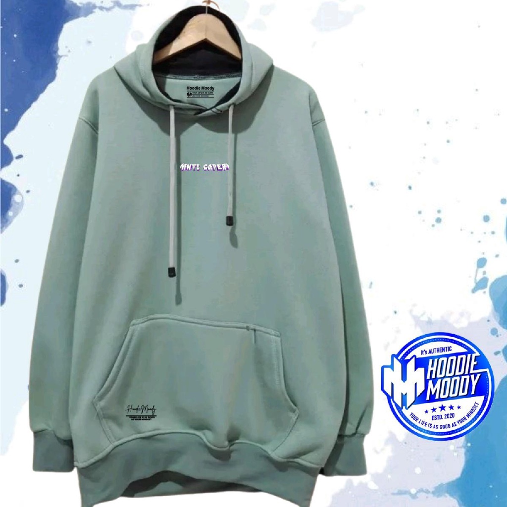 HIJAU Distroเสื้อกันหนาวHoodieผู้ชายAnti-caperสีดําสีขาวมิ้นท์สีเขียวครีมขนาดMl xl XXLหนานุ่มผู้ชายH