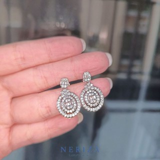 Neriza Jewelry/ต่างหูเพชรสังเคราะห์เกรดพรีเมี่ยม ประกายเทียบเท่าเพชรแท้,ต่างหูรย้า, ต่างหูออกงาน,ต่างหูเพชร NE038