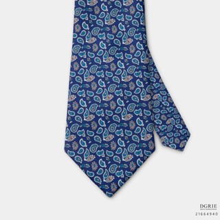 Navy Blue Paisley Mini Necktie-เนคไทมินิสีน้ำเงินลาย