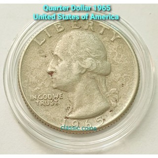 เหรียญ Quarter Dollar 1965 United States of America *ผ่านใช้*