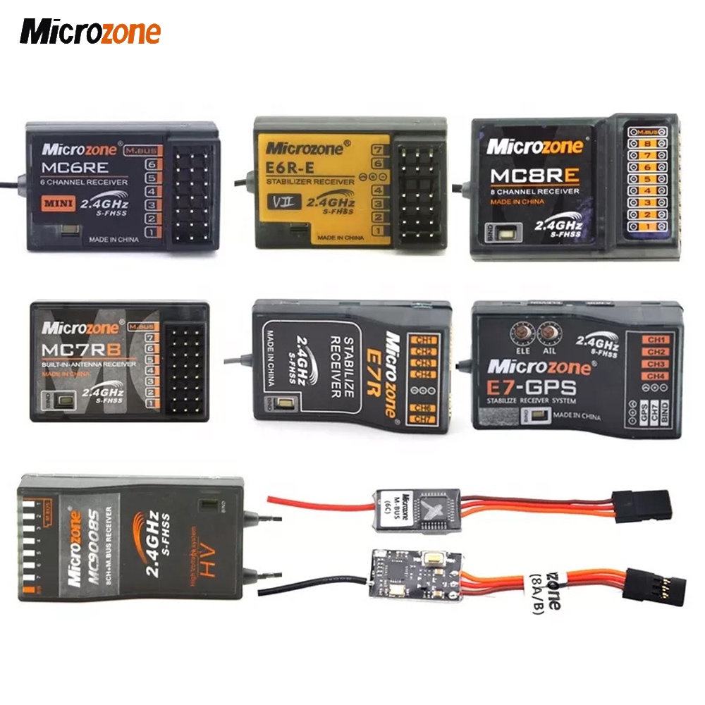 ตัวรับสัญญาณ MicroZone MC6RE MC7RB MC9002 6CH MC8RE 8CH สําหรับตัวควบคุมส่งสัญญาณ MC6C MC8B RC UAV