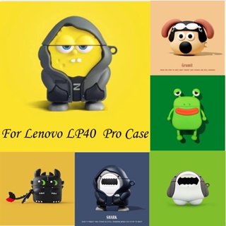 【พร้อมส่ง】เคสหูฟัง แบบนิ่ม ลายการ์ตูนหมีคุกกี้ และหุ่นยนต์ สําหรับ Lenovo LP40 Pro