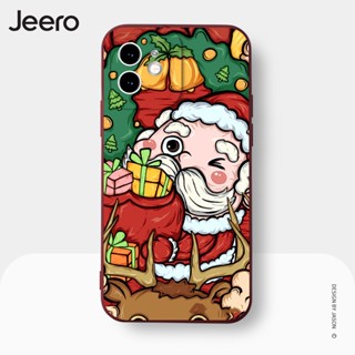 Jeero เคสไอโฟน เคสซิลิโคนนุ่มกันกระแทกการ์ตูนน่ารักตลก เคสโทรศัพท์ Christmas Compatible for iPhone 15 14 13 12 11 Pro Max SE 2020 X XR XS 8 7 6 6S Plus พลัส HFE1559