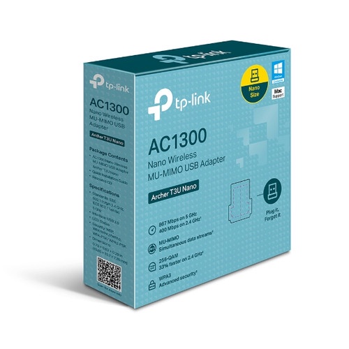 TPLink Archer T3U Nano AC1300 Nano Wireless MU-MIMO USB Adapter M