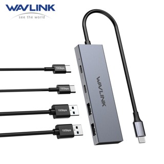 Wavlink ฮับ USB C 10Gbps 4 พอร์ต USB 3.2 Gen2 USB C เป็น 2 USB C + 2 USB A หลายพอร์ต