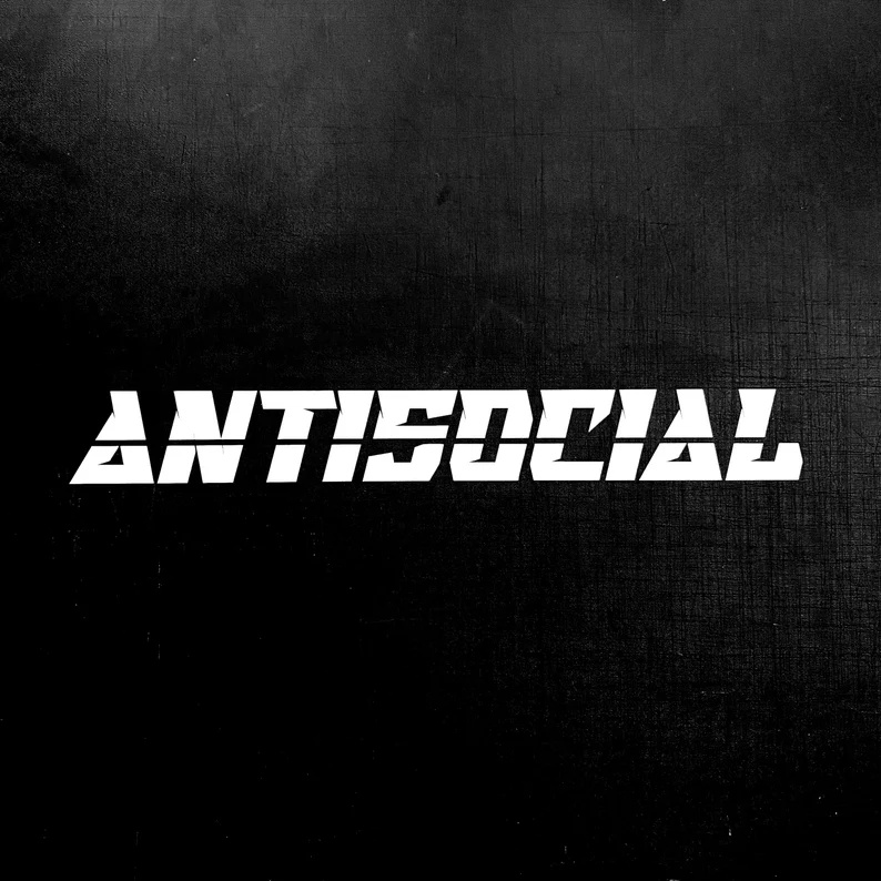 [P-A596] สติ๊กเกอร์สะท้อนแสง Antisocial สติ๊กเกอร์กระจกหน้าหลังกันน้ํา