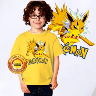 เสื้อยืด พิมพ์ลายโปเกม่อน PIKACHU สําหรับเด็ก