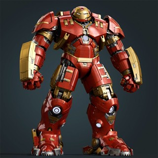 ของเล่นตัวต่อ Iron Man Hulk Buster เคลื่อนย้ายได้ พร้อมไฟ สำหรับเด็กผู้ชาย ของเล่นไอรอนแมน ตุ๊กตา Avengers Led โมเดลของเล่น ซูเปอร์ฮีโร่ มีไฟ LED เคลื่อนไหวได้