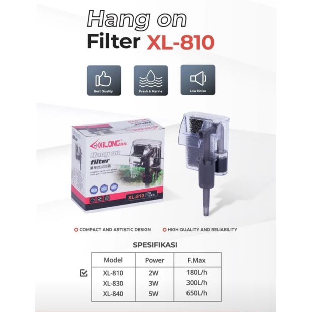 Hangon Hang On Filter Xilong ตัวแปรขนาดทั้งหมดตัวกรองแบบแขวน