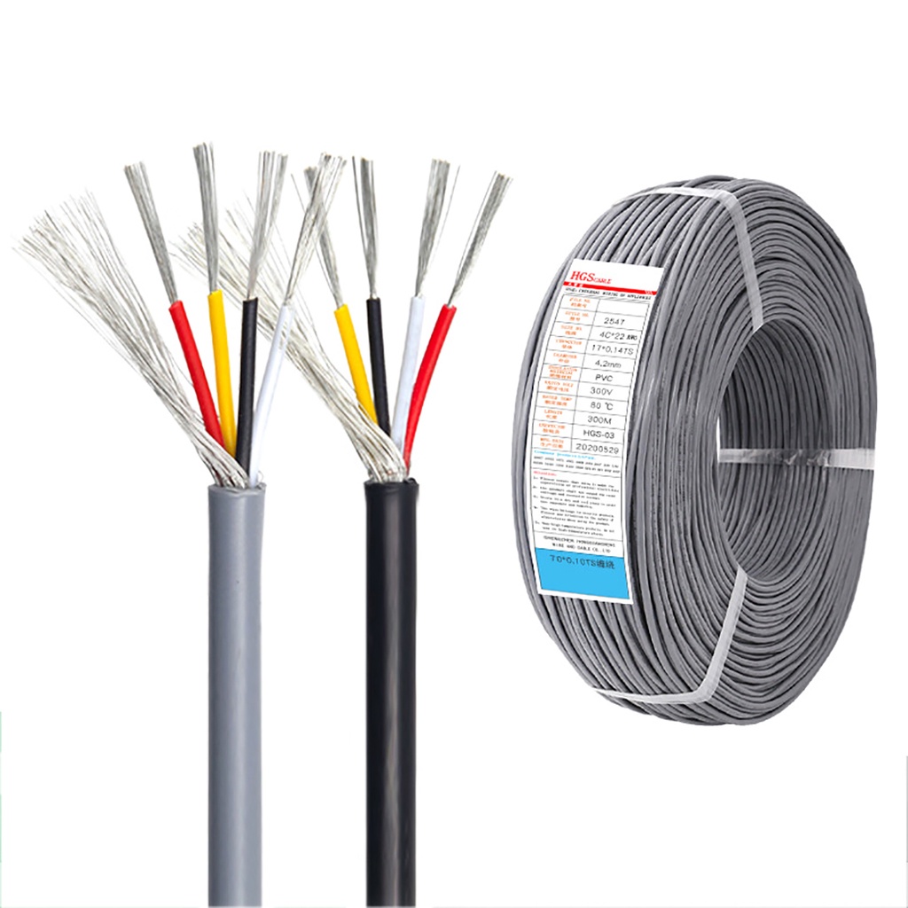 UL2547 PVC Shielded สายไฟ 2/3/4/5/6/7-Core Multicore ลวดทองแดงดีบุก 18awg 20awg 22awg 24awg 26awg