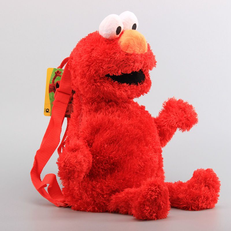 Sesame Plush Street กระเป๋าเป้สะพายหลัง Elmo Cookie Monster Big Bird Doll กระเป๋านักเรียนของเล่น