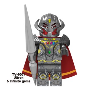 Ultron 6 Infinite Gems Marvel Comics Minifigures Supervillain บล็อคตัวต่อ ของเล่นสําหรับเด็ก