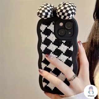 เคสโทรศัพท์มือถือ TPU แบบนิ่ม ลายตารางหมากรุก 3D กันกระแทก สําหรับ IPhone 14 13 12 11 Pro Max XS XR 8 7 Plus