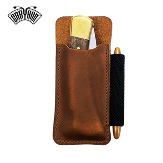 EASYANT Leather Pocket Organiser Pouch EDC Holster Belt Clip Sheath for Buck 110 Space Penl