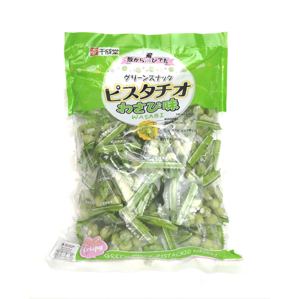 SENNARIDO ถั่วพิสตาชิโอเคลือบแป้งอบกรอบ (GREEN SNACK PISTACHIO WASABI) รสวาซาบิ ขนาด 80 g by Cute Products Plus