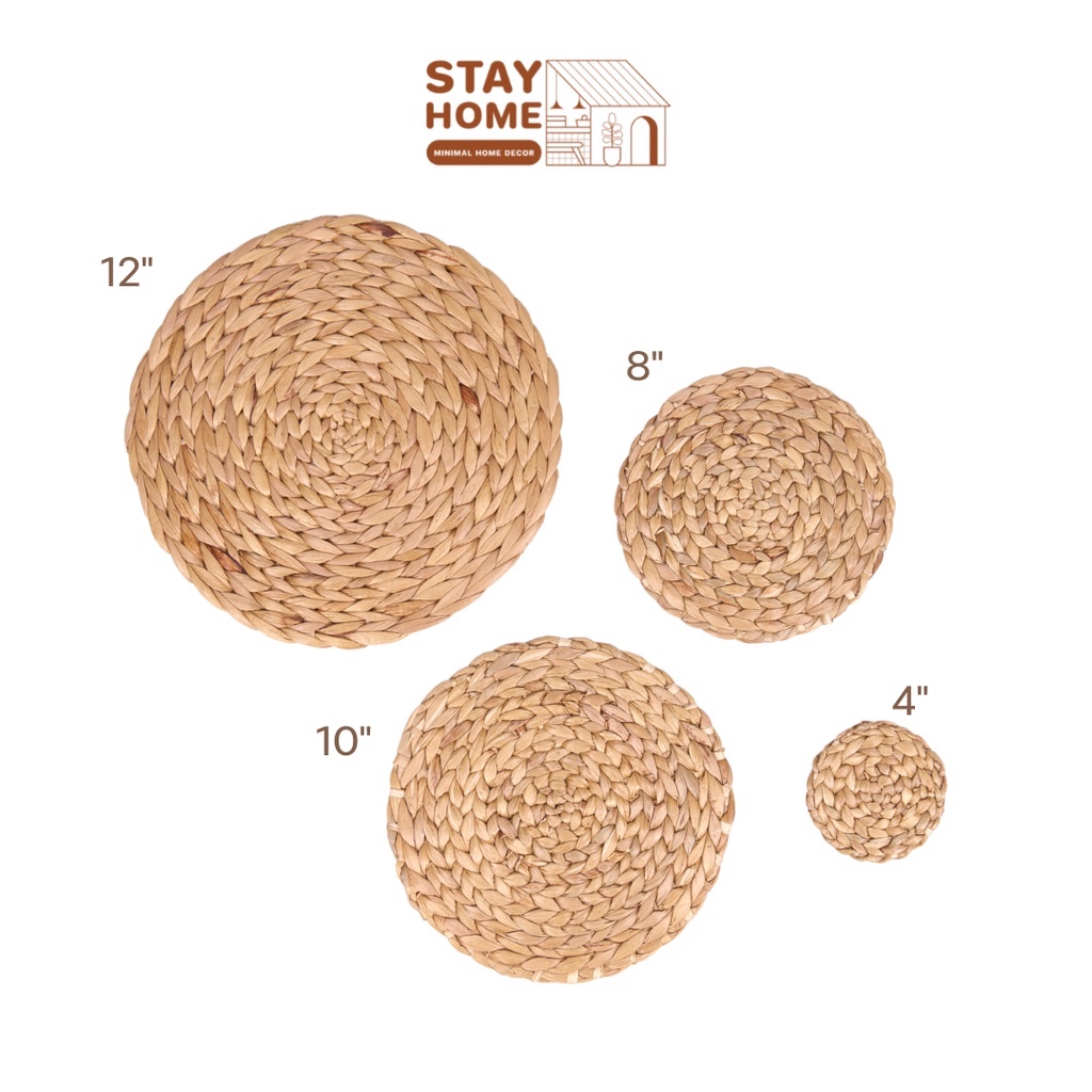 แผ่นรองจานผักตบชวา แผ่นรองจานสาน (มี4ขนาด)