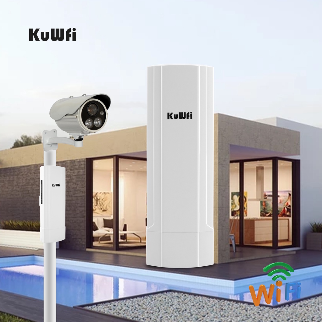 AKuWFi Gigabit Wireless Outdoor Router 5.8G Wave2 WIFI Repeater WIFI Bridge Point to Point 3-5KM Extender 14dBi Antenna #8