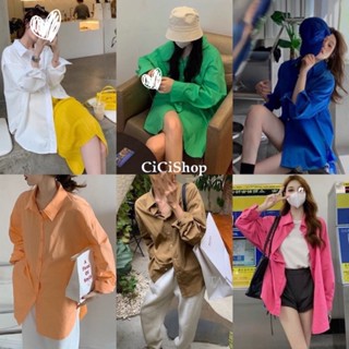 Cicishop(2165)เสื้อเชิ้ตทรงoversize เนื้อผ้าดีทรงสวยใส่แมทช์…