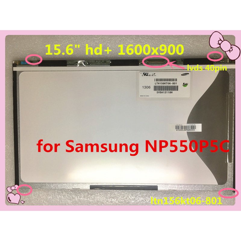 15.6 "หน้าจอ LCD LTN156KT06-801 LTN156KT06-B01 สําหรับ Samsung NP550P5C Np700z5c แล็ปท็อป L