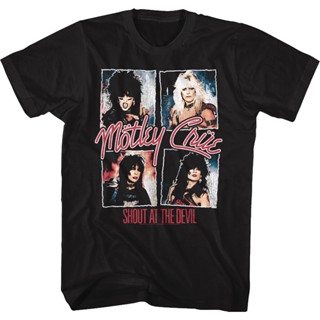 Shout At The Devil Motley Crue T-Shirt เสื้อยืด cotton เสื้อยืดไม่ต้องรีด