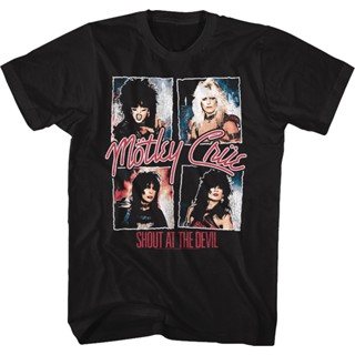 Shout At The Devil Motley Crue T-Shirt เสื้อยืด cotton เสื้อยืดไม่ต้องรีด