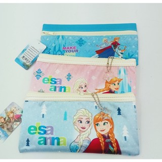 กระเป๋าดินสอ frozen elsa and anna แบบมีซิป กระเป๋าดินสอลายเจ้าหญิงเอลซ่า