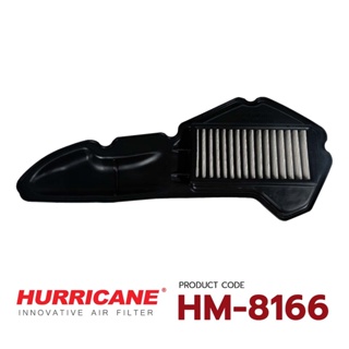 กรองอากาศสแตนเลส &amp; ผ้าแดง HURRICANE Honda ADV150 , PCX ปี 18 HM-8166