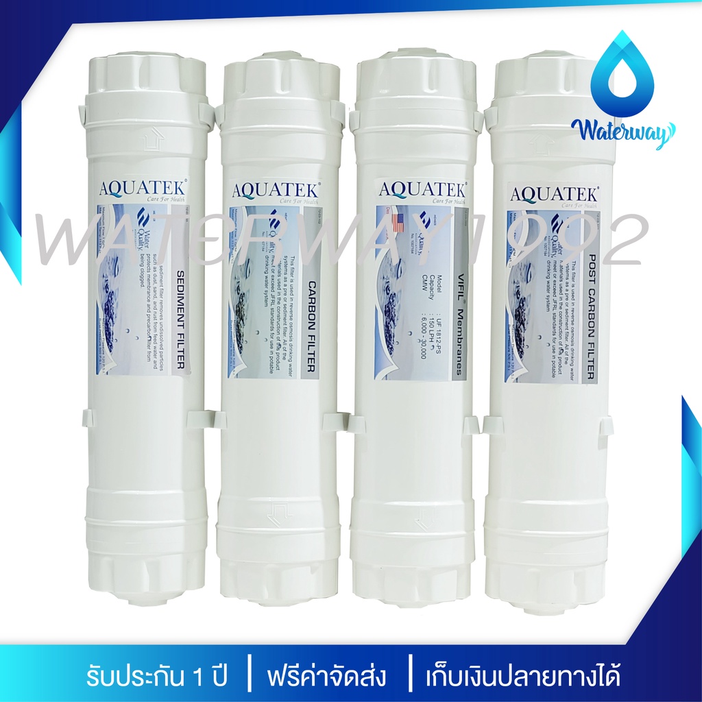 [มีบริการเปลี่ยนไส้] AQUATEK ไส้กรองน้ำ UF 4 ขั้นตอน รุ่น AM100 คุณภาพการกรองน้ำ 0.01 ไมครอน แบบเกลียว อุปกรณ์ครบชุด