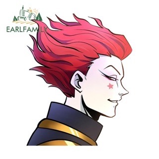 Earlfamily สติกเกอร์ ลายการ์ตูนอนิเมะ Hisoka Hunter ขนาด 13 ซม. x 10.4 ซม. กันรอยขีดข่วน สําหรับติดตกแต่งหน้าต่างรถยนต์