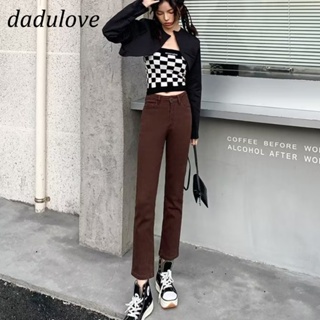 DaDulove💕 New Korean Style Womens High Waist Jeans Large Size Fashion Casual Pants Straight Leg Pants