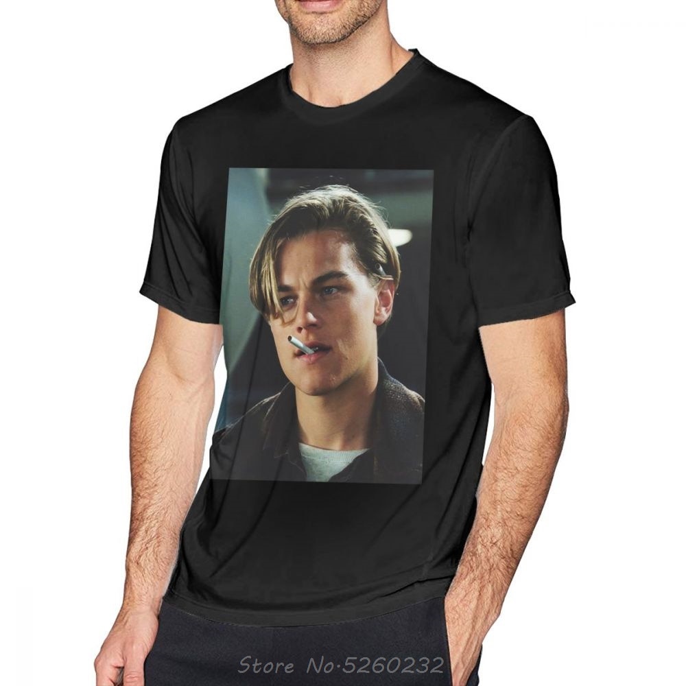 Top Tees Leonardo Dicaprio T เสื้อ Leonardo DiCaprio เสื้อยืดผู้ชายผ้าฝ้ายสนุก Tee เสื้อชาย Basic พิ