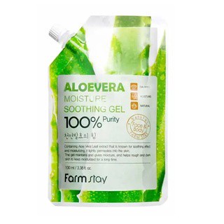 farmstay moisture soothing gel aloevera pouch 100g