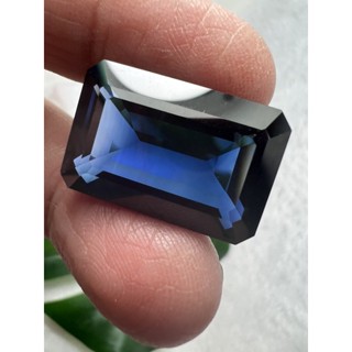 Lab corundum blue sapphire hardness 9...15x23mm 1 pieces 35 carats