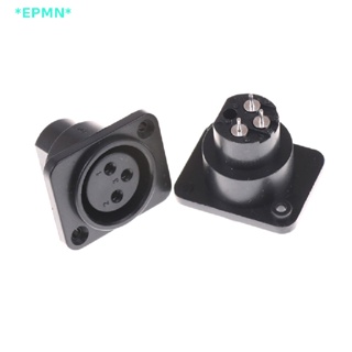 Epmn&gt; ใหม่ แจ็คตัวเมีย XLR 3 Pin 3 ขั้วต่อซ็อกเก็ตแชสซี 2 ชิ้น